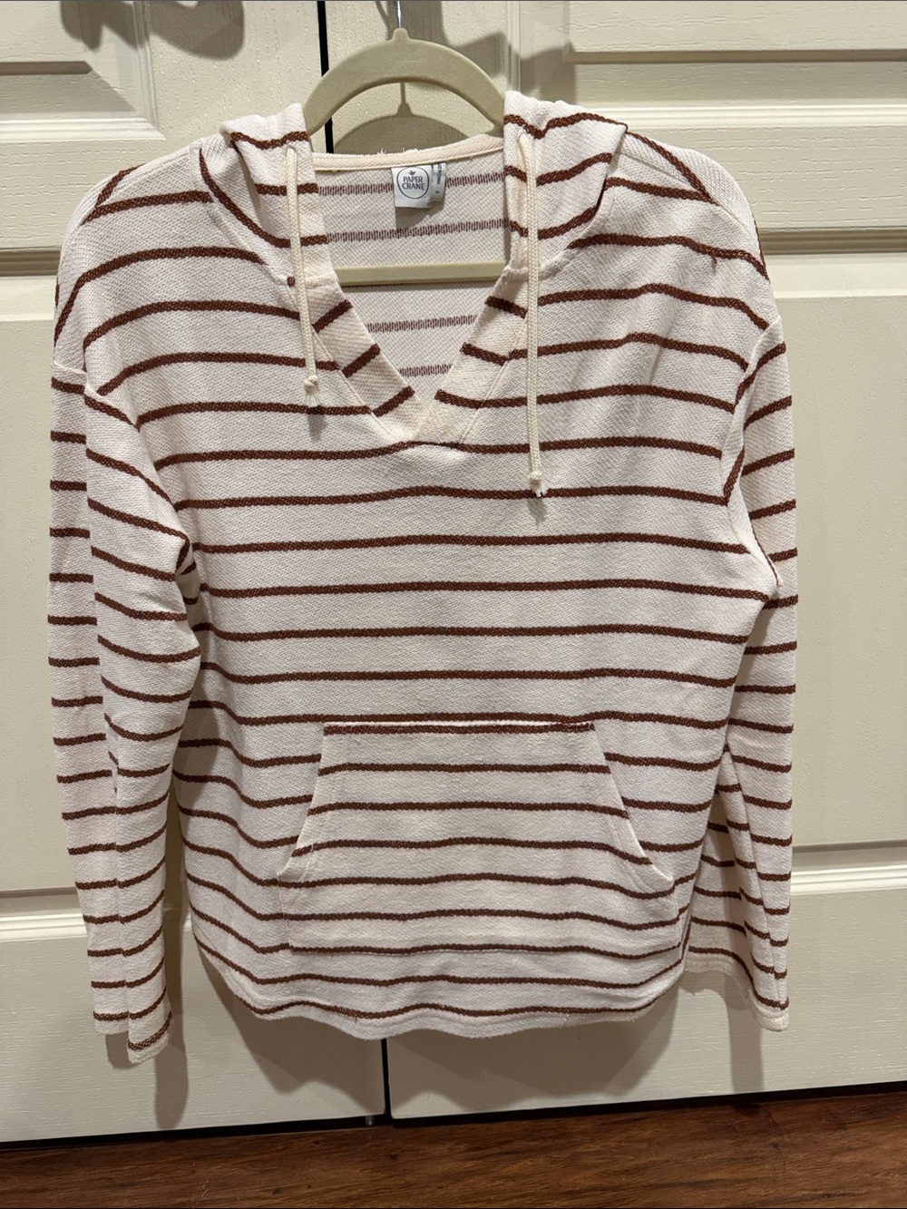 Striped Cream & Brown Hoodie